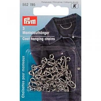 Prym 552195, Cadenas para colgar abrigos, plateado, 3 piezas