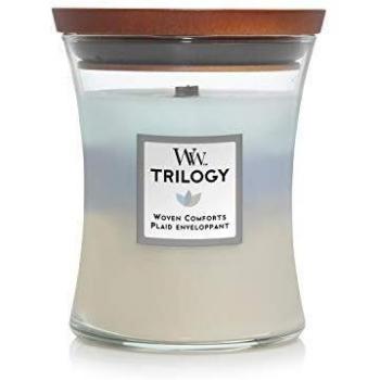 Vela WoodWick Trilogy Mediana - Confort Tejido 275 g