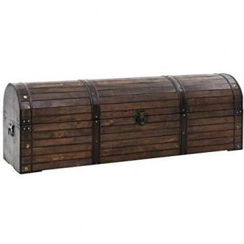 vidaXL Madera Maciza Baúl de Almacenamiento Vintage Marrón Cofre de Almacenaje
