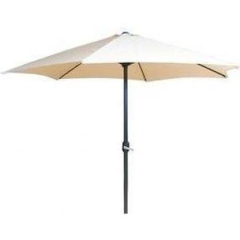 Sombrilla poliéster beige 3x3 m con tubo de aluminio de 48 mm
