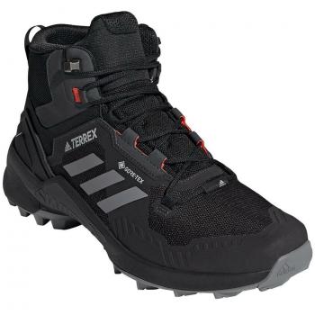Adidas Terrex Swift R3 Mid Gore-Tex Hombre Negro Botas de senderismo impermeables, transpirables, con tecnología Gore-Tex, suela de alta tracción, diseño ligero y soporte para el tobillo