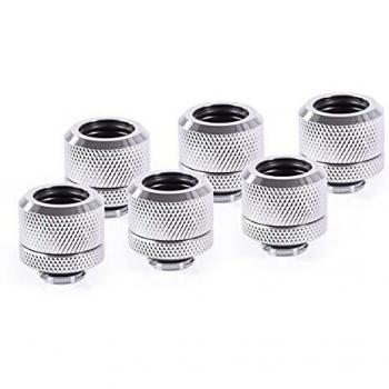 Alphacool 17554 Icicle 14 mm HardTube Screw-On Nozzle G1/4 Chrome Sixpack Water Cooling