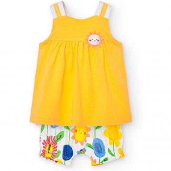 Conjunto de bebé niña de camiseta con tirantes y short estampado - BCI