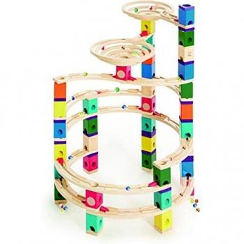 Quadrilla QUA-E6008 Wooden Marble Run Builder-Cyclone-High Quality Wooden Safe Play-Smart play for Smart Family-Quality Time Playing Together