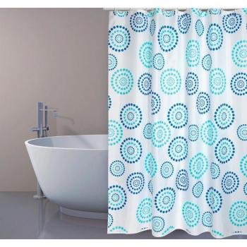 Cortina de Baño de Poliéster MSV 180x200 cm Dots Bleu