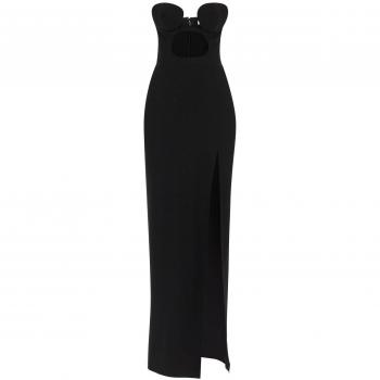 Nensi Dojaka Women's Maxi Bustier Dress With Cut-Out in Black, Size Small