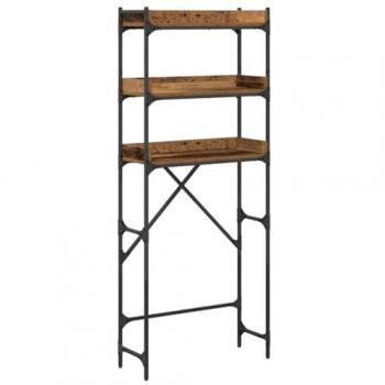 Estante para lavadora de madera envejecida con estante 67 x 25 x 163 cm