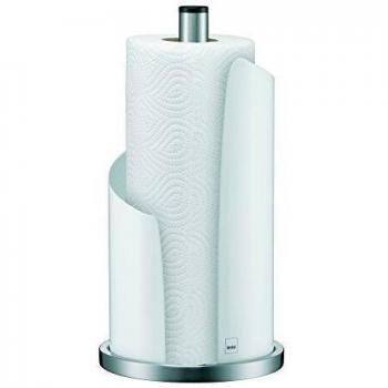 kela 11201 Portarrollos para papel de cocina, Diámetro: 15 cm, Acero inoxidable/metal, Stella, Blanco