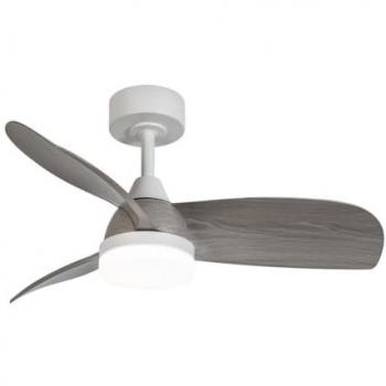 Ventilador de Techo LED Byan 18W 2000Lm Regulable CCT con 3 Aspas Curvas en Blanco Ceniza