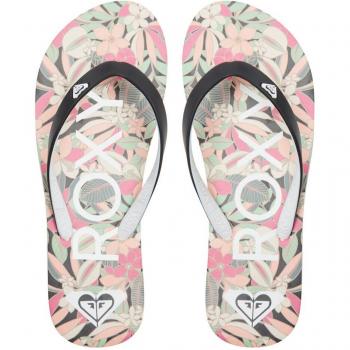 Chanclas de mujer Roxy Tahiti estampado beige verde rosa