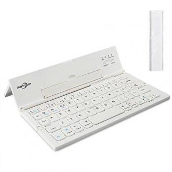 BATTOP Teclado de Bluetooth Portátil Plegable con Soporte Teclado Inalámbrico Español Compatible con IOS, Android y Windows