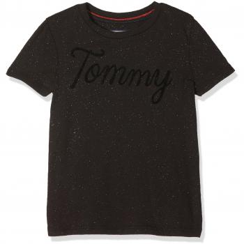Tommy Hilfiger H Allover Glitter CN Knit S/S, Camiseta Para Niñas