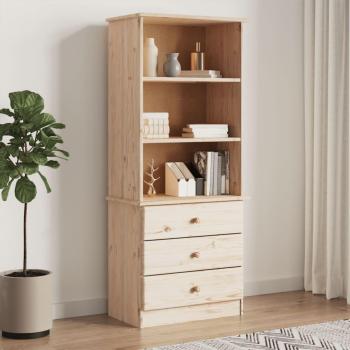 Librería Alta con Cajones 60x35x142 cm Madera Maciza de Pino