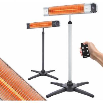 Calefactor Infrarrojo Arebos 2000W con Control Remoto y Soporte Ajustable - IP65 para Uso Interior y Exterior