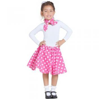 Kit de Chica Pin Up Rosa para Niña: Falda con Enagua y Pañuelo
