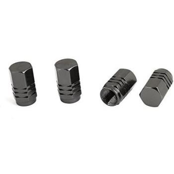 4 PIEZAS Gris Oscuro Hexágono Con forma Aluminio Aleación Llanta Tapón De La Válvula para coche