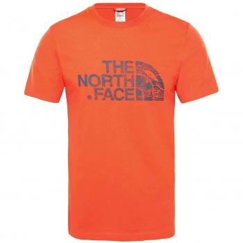 The North Face S/S Wood Dome tee Camiseta de Manga Corta, Hombre, Fiery Red/Urban Navy, L