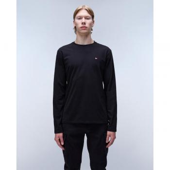 Napapijri Men's Long Sleeve Salis T-Shirt - Black - Regular Fit - Size XXL