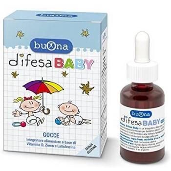 Buona Difesa Baby Gotas 20ml - Complemento Alimenticio para Niños y Lactantes con Lactoferrina, Vitamina D y Zinc