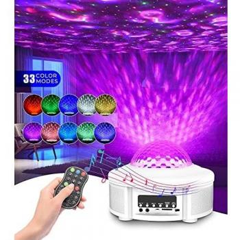 LED Proyector Estrellas,33 Modos Proyector de Luz Estrellas Galaxia Nocturna para Dormitorio,Bluetooth Altavoz,Control Remoto,Decoración Navidad