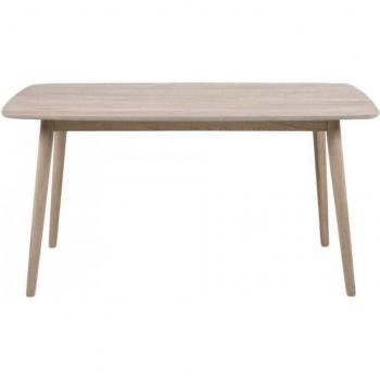 Mesa de Comedor Nagano, Roble Blanqueado, 150x80 cm, MDF con Chapa de Madera Natural