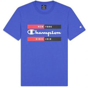 Camiseta Champion Crewneck Azul Hombre, Manga Corta, Talla S