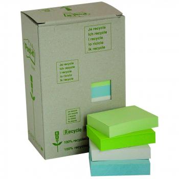 Notas adhesivas Post-it® en papel reciclado - surtido pastel - 38x51 mm - paquete de 24 blocs