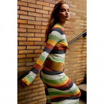 Vestido de punto midi a rayas de Desigual