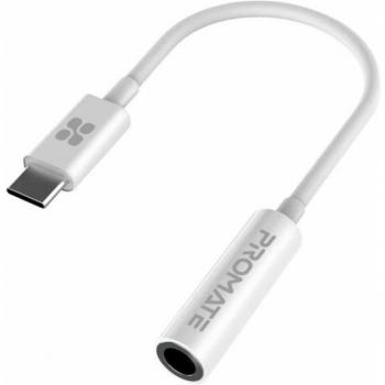 Adaptador de Audio USB-C a Jack 3.5mm de Promate AUXLink-C 12cm Blanco
