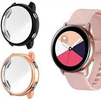 Jvchengxi Funda Protectora para Galaxy Watch Active, Cubierta Protectora de Marco Resistente a los rasguños TPU Protector de Pantalla de Cobertura Total para Galaxy Watch Active 40mm