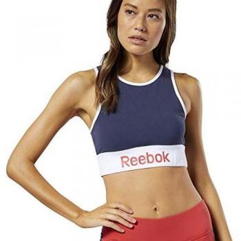 Reebok Linear Logo Cotton Bra Top, Mujer, hernvy, L