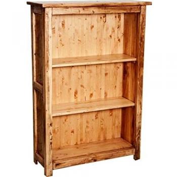Biblioteca pequeña de estilo Country en madera maciza de tilo con acabado natural 68x25x98 cm