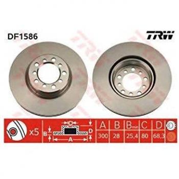 Disco de freno TRW DF1586, ventilado, 1 pieza, frontal