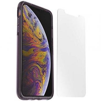 Otterbox Pack Clear Case. Funda Anti caídas Fina y Transparente/Violeta + Protector de Pantalla Cristal Templado Alpha Glass para iPhone X/XS