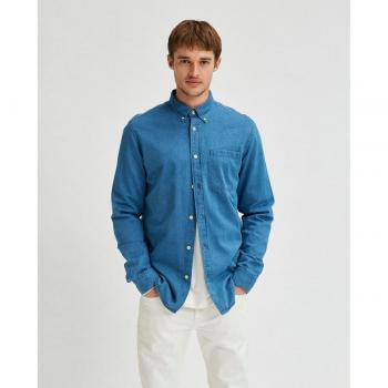 Camisa vaquera de hombre en algodón orgánico regular lisa