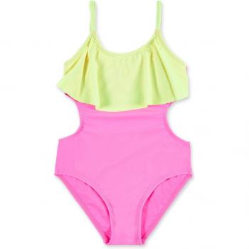 Bañador de niña Tuc Tuc en rosa con volante a contraste Neon Jungle