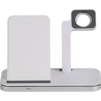Vivanco 62493 - Soporte de carga inalámbrica Qi para móvil y reloj