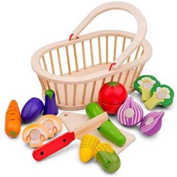 New Classic Toys Toys-10589 Cutting Meal-Vegetable Basket