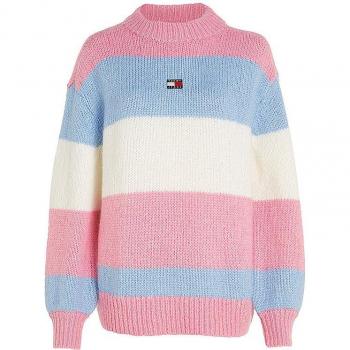 Tommy Hilfiger Colorblock Jersey Knitwear - Vibrant and Bold Design, Pink Female, Size XS