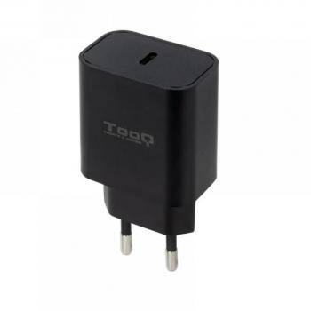 TooQ TQWC-PDUSBC20B Cargador de Pared USB-C PD3.0 20W Negro