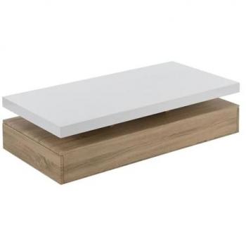 Mesa de Centro FELIX - 2 Cajones - MDF - Color Roble y Blanco