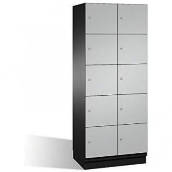 Armario de Compartimentos Bajo Llave Cambio C+P, 5 Departamentos, Estructura de Acero con Puertas en Color Negro y Blanco, Dimensiones: Ancho 800 mm