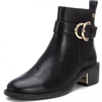 Botines de Mujer Xti Negros con Cierre de Cremallera y Suela de Goma - Talla 36