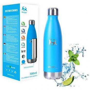 WORPIN, Botella de Agua de Acero Inoxidable. Doble pared aislante, Proceso de Recubrimiento en Polvo, Resistencia al Rayado Fácil de Limpiar Camping, Deportes, Conserva 12 horas caliente, 24 frio