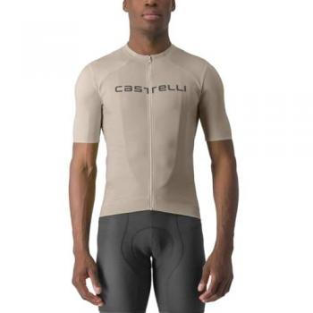 Castelli Maillot de Manga Corta Prologo Lite, color arcilla/gris plomizo, talla Large