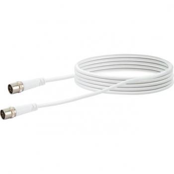 Cable coaxial macho-macho 5 m, clase A, 10 dB, color blanco