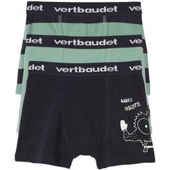 VERTBAUDET Lote de 3 Boxers Stretch para niño Azul Oscuro Bicolor/Multicolor 2-3 Anos, 94CM