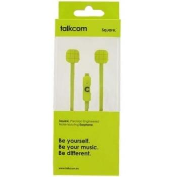 AURICULARES TALKCOM SQUARE SILICONA VERDE
