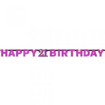 Amscan 9900584 2,13 m Celebration Happy 21st Birthday Prismatic Carta Banner