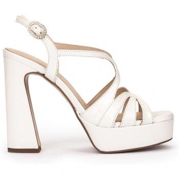 Sandalias de tacón de piel en color blanco modelo MALAWI